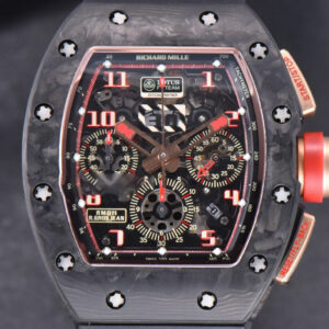 RM011 NTPT Chrono KVF Skeleton Dial on Red Crown Black Rubber Strap A7750 V2