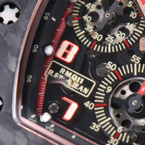 RM011 NTPT Chrono KVF Skeleton Dial on Red Crown Black Rubber Strap A7750 V2 - Image 3