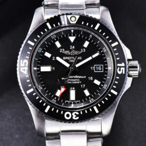 Superocean TF 44MM Black Ceramic Black Dial Stick Marker SS Bracelet A2824