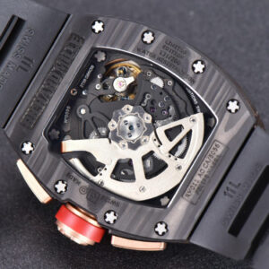 RM011 NTPT Chrono KVF Skeleton Dial on Red Crown Black Rubber Strap A7750 V2 - Image 13
