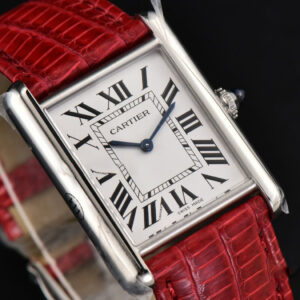Tank Must Large 33.7×25.5mm K11F White Dial Red Croc Texture Strap Quartz - Image 24