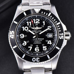 Superocean TF 44MM White Ceramic Black Dial Numerical Marker SS Bracelet A2824