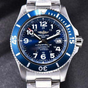 Superocean TF 44MM Black Ceramic Blue Dial SS Bracelet A2824