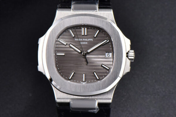 Nautilus 5711 40MM 3KF Gray Dial Black Leather Strap A324 V3