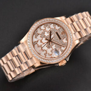 DateJust 31MM Ladies 904L RG WF Diamond Butterfly Dial Oyster Bracelet A2671 - Image 3