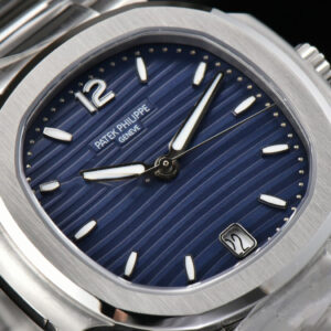 Nautilus 7118 Ladies 3KF 35MM Blue Dial SS Bracelet A324 - Image 6
