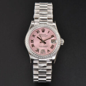 DateJust 31MM Ladies 904L WF Diamond Pink Dial Roma Marker Oyster Bracelet A2671 - Image 5