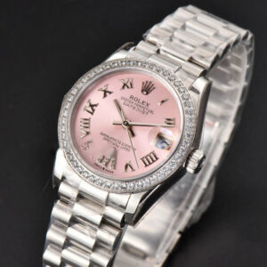 DateJust 31MM Ladies 904L WF Diamond Pink Dial Roma Marker Oyster Bracelet A2671 - Image 6