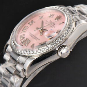 DateJust 31MM Ladies 904L WF Diamond Pink Dial Roma Marker Oyster Bracelet A2671 - Image 13