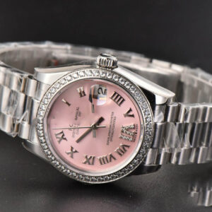 DateJust 31MM Ladies 904L WF Diamond Pink Dial Roma Marker Oyster Bracelet A2671 - Image 17