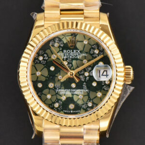 DateJust 31MM Ladies 904L YG WF Flowers Dial Oyster Bracelet A2671