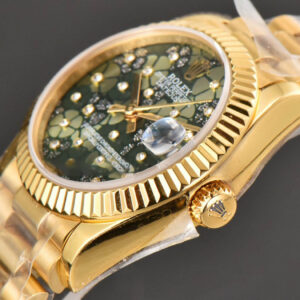DateJust 31MM Ladies 904L YG WF Flowers Dial Oyster Bracelet A2671 - Image 10