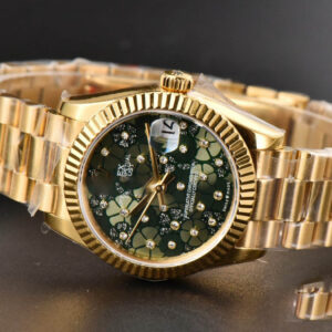 DateJust 31MM Ladies 904L YG WF Flowers Dial Oyster Bracelet A2671 - Image 14