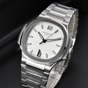 Nautilus 7118 Ladies 3KF 35MM White Dial SS Bracelet A324 - Image 13