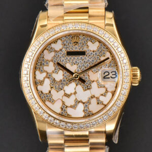 DateJust 31MM Ladies 904L YG WF Diamond Butterfly Dial Oyster Bracelet A2671
