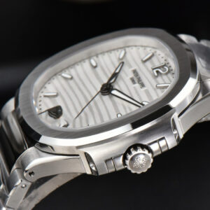 Nautilus 7118 Ladies 3KF 35MM White Dial SS Bracelet A324 - Image 17