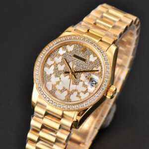 DateJust 31MM Ladies 904L YG WF Diamond Butterfly Dial Oyster Bracelet A2671 - Image 2