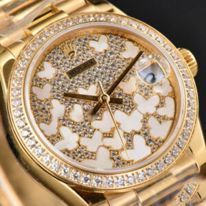 DateJust 31MM Ladies 904L YG WF Diamond Butterfly Dial Oyster Bracelet A2671 - Image 8