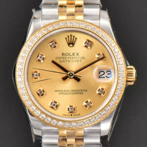 DateJust 31MM Ladies 904L YG/SS WF Diamond YG Dial Diamond Marker Jubilee Bracelet A2671