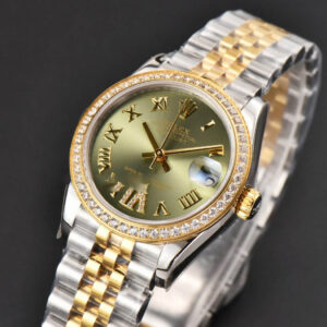 DateJust 31MM Ladies 904L YG/SS WF Diamond Green Dial Roma Marker Jubilee Bracelet A2671 - Image 2