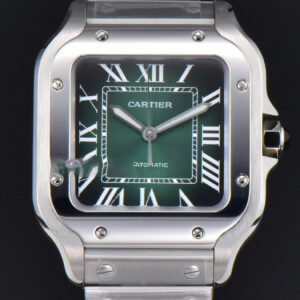 Santos de Cartier Medium SS BVF 35MM Green Dial SS Bracelet MIYOTA 9015
