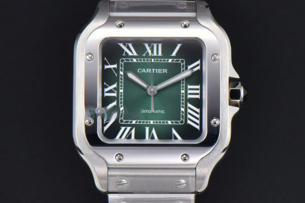 Santos de Cartier Medium SS BVF 35MM Green Dial SS Bracelet MIYOTA 9015