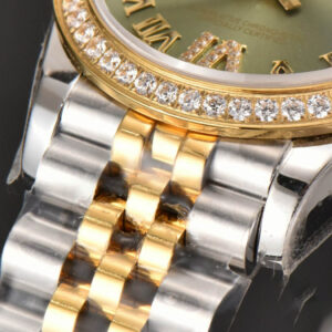 DateJust 31MM Ladies 904L YG/SS WF Diamond Green Dial Roma Marker Jubilee Bracelet A2671 - Image 8