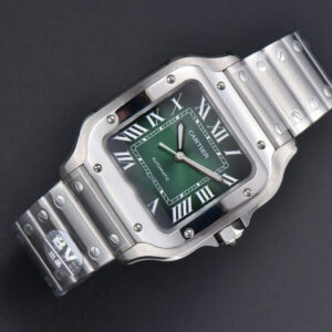 Santos de Cartier Medium SS BVF 35MM Green Dial SS Bracelet MIYOTA 9015 - Image 18