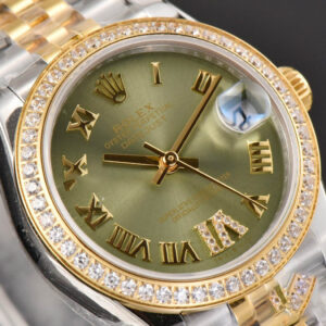 DateJust 31MM Ladies 904L YG/SS WF Diamond Green Dial Roma Marker Jubilee Bracelet A2671 - Image 10