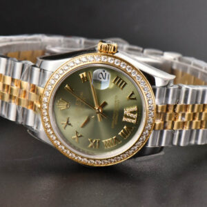 DateJust 31MM Ladies 904L YG/SS WF Diamond Green Dial Roma Marker Jubilee Bracelet A2671 - Image 13