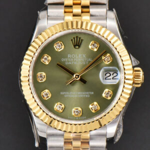DateJust 31MM Ladies 904L YG/SS WF Green Dial Diamond Marker Jubilee Bracelet A2671