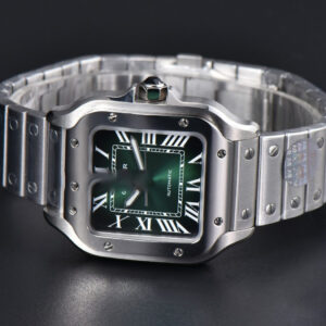 Santos de Cartier Medium SS BVF 35MM Green Dial SS Bracelet MIYOTA 9015 - Image 26