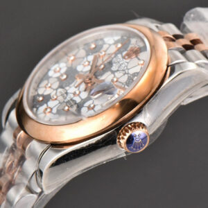 DateJust 31MM Ladies 904L RG/SS WF Smooth Silver Flowers Dial Oyster Bracelet A2671 - Image 10
