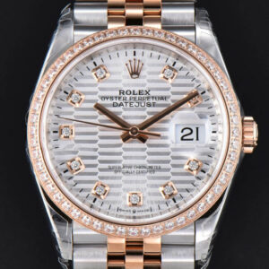 DateJust 36mm 126231 VSF RG/SS Diamond Silver Motif Dial Diamond Marker Jubilee Bracelet VS3235