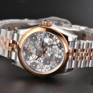 DateJust 31MM Ladies 904L RG/SS WF Smooth Silver Flowers Dial Oyster Bracelet A2671 - Image 14
