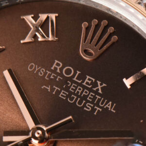 DateJust 31MM Ladies 904L RG/SS WF Diamond Brown Dial Diamond Roma Marker Jubilee Bracelet A2671 - Image 3