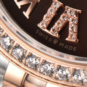 DateJust 31MM Ladies 904L RG/SS WF Diamond Brown Dial Diamond Roma Marker Jubilee Bracelet A2671 - Image 6
