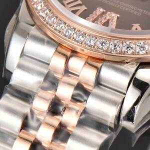 DateJust 31MM Ladies 904L RG/SS WF Diamond Brown Dial Diamond Roma Marker Jubilee Bracelet A2671 - Image 8
