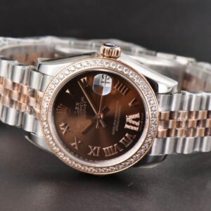 DateJust 31MM Ladies 904L RG/SS WF Diamond Brown Dial Diamond Roma Marker Jubilee Bracelet A2671 - Image 13