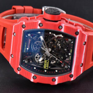RM035-02 42mmx50mm Red Carbon ZF Dial on Red Rubber Strap NH05A V5 - Image 2