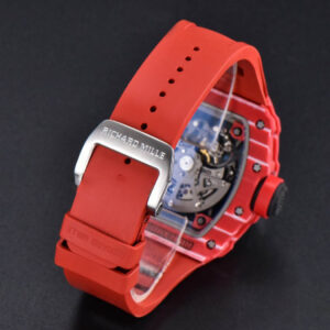 RM035-02 42mmx50mm Red Carbon ZF Dial on Red Rubber Strap NH05A V5 - Image 4