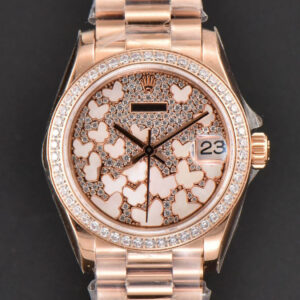 DateJust 31MM Ladies 904L RG WF Diamond Butterfly Dial Oyster Bracelet A2671