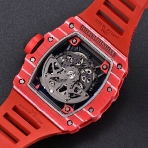 RM035-02 42mmx50mm Red Carbon ZF Dial on Red Rubber Strap NH05A V5 - Image 10