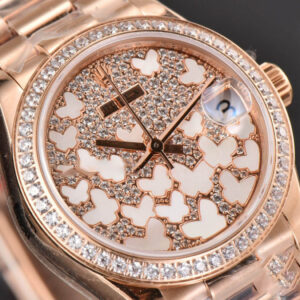DateJust 31MM Ladies 904L RG WF Diamond Butterfly Dial Oyster Bracelet A2671 - Image 11