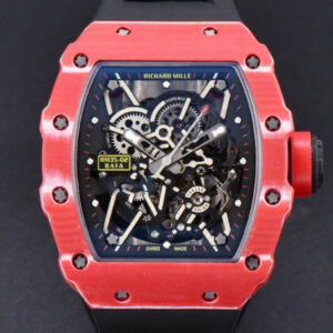 RM035-02 42mmx50mm Red Carbon ZF Dial on Black Rubber Strap NH05A V5