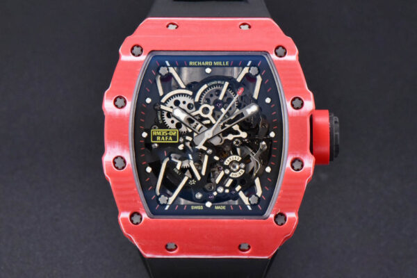RM035-02 42mmx50mm Red Carbon ZF Dial on Black Rubber Strap NH05A V5