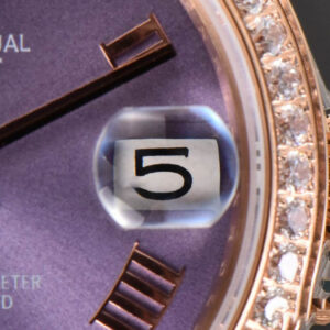 DateJust 31MM Ladies 904L RG WF Diamond Purple Dial Diamond Roma Marker Oyster Bracelet A2671 - Image 5