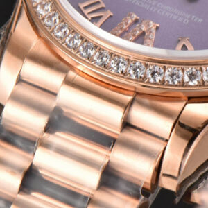 DateJust 31MM Ladies 904L RG WF Diamond Purple Dial Diamond Roma Marker Oyster Bracelet A2671 - Image 6