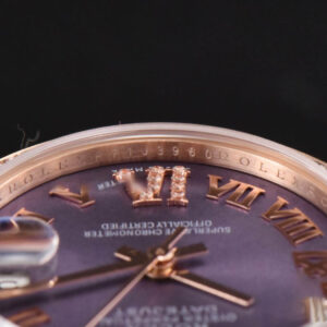 DateJust 31MM Ladies 904L RG WF Diamond Purple Dial Diamond Roma Marker Oyster Bracelet A2671 - Image 10