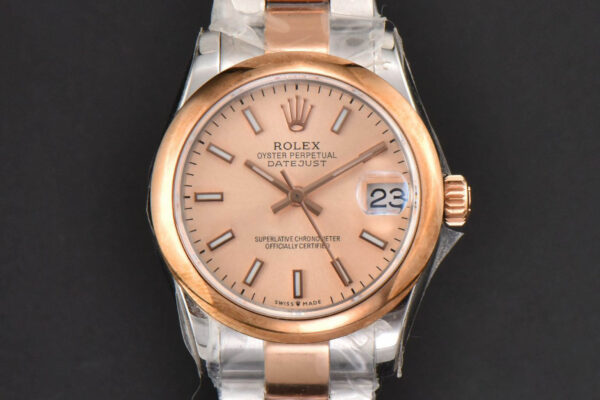 DateJust 31MM Ladies 904L RG/SS WF Smooth RG Dial Roma Marker Oyster Bracelet A2671